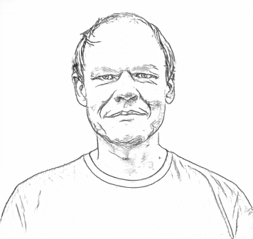 Pencil sketch portrait of Alexandr Yeskov